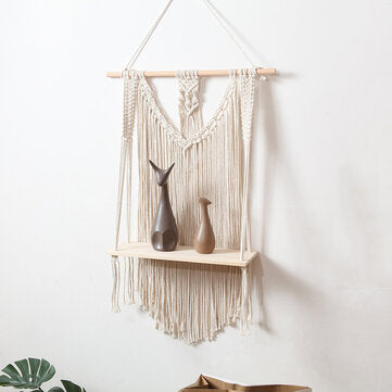 Woven Macrame Plant Hanger Holder Tapestries Wall Hanging Art Home Storage