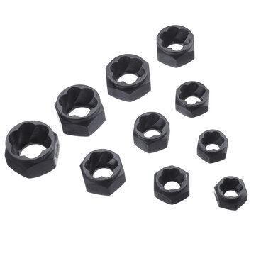 Drillpro 10pcs Damaged Nut Bolt Extractor Repair Kit Metric Broken Bolt Remover Stud E... (SIZE: 1#)