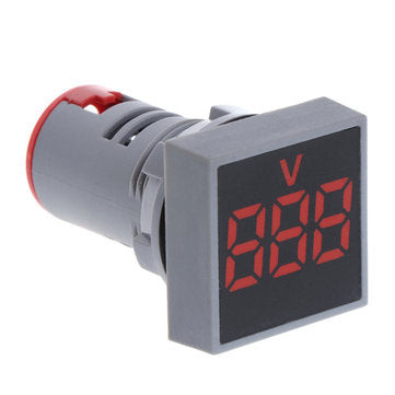 3pcs Red 22MM AC 60-500V Voltmeter Square Panel LED Digital Voltage Meter Indicator Light