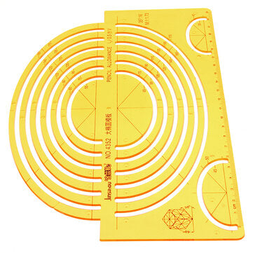 Large Ellipse Big Oval Semi Elliptical Shape Drawing Template KT Soft Plastic Ruler Drawing Board