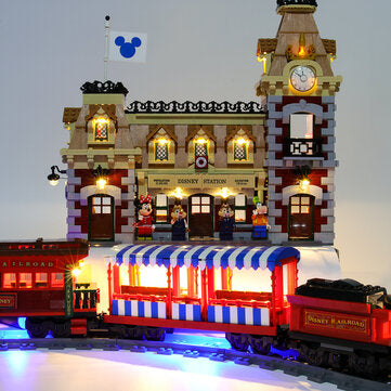 YEABRICKS DIY LED Light Lighting Kit ONLY For LEGO 71044 Station Block Car Bricks Toy