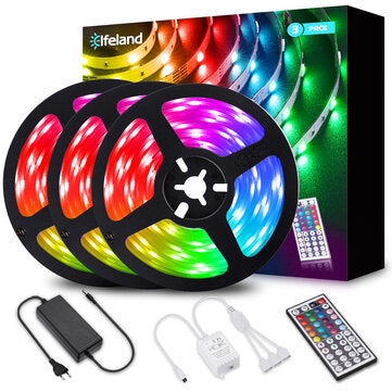 Elfeland 3*4M 5050 RGB LED Strip Light Non-Waterproof + Controller + Remote Contro... (PLUG: USPLUG)