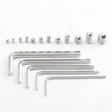 Suleve MXSS3 240Pcs M3/M4/M5/M6/M8 Stainless Steel Hex Allen Grub Screw Socket Flat Point Set Scr