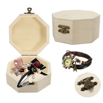 Wooden Box Organizer Storage Craft Case for Handicraft Jewelry