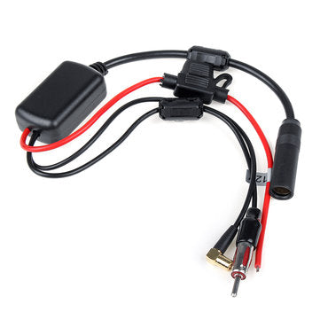 Universal DAB+ FM Car Antenna Aerial Splitter Cable Digital Radio Amplifier with SMA Connector