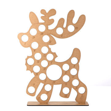 Wooden Christmas Advent Calendar Christmas Elk Decoration Fits 25 Circular Chocolates Candy Stand Ra