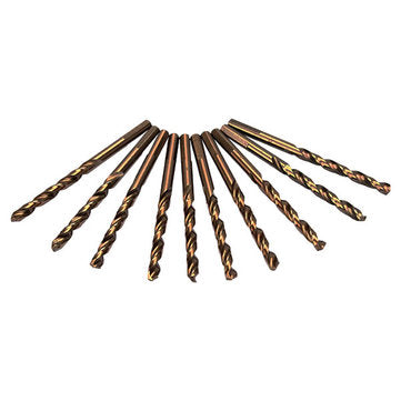 10pcs M35 1/4 Inch Shank Triangle Shank Cobalt Twist Drill Bits