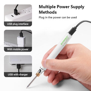 Handskit 8W Soldering Iron 5V USB Charging Adjustable Temperature Electric Soldering Iron Kit with S