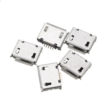 5PCS Micro USB Type AB Female 180 DIP 5Pin Socket Soldering Jack Connector SMT