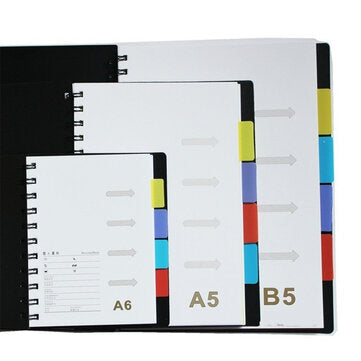 3Pcs Shenshi A6 A5 B6 Spiral Classified NoteBook Loose-leaf Bussiness Note book Stud... (SIZE 3: A5)