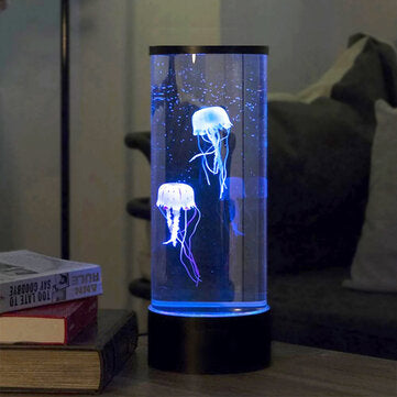 LED Night Light Jellyfish Tank Aquarium Style LED Lamp Sensory Autism Lamp LED Desk Lamp for Home De