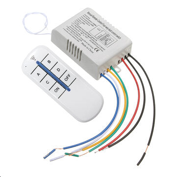 4 Channel Wireless Wall Lamp Switch Splitter Remote Control Receiver Transmitter