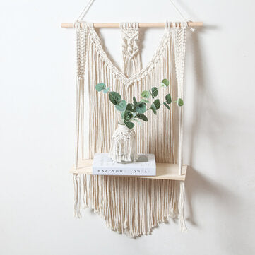 Woven Macrame Plant Hanger Holder Tapestries Wall Hanging Art Home Storage