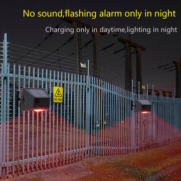 Solar Alarm Strobe Light Animal Repellent Flashing 8 LEDs Light Motion Sensor Security Alarm System