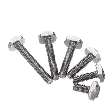 Suleve M5ST1 M5 T Bolt 304 Stainless Steel 12-30mm Woodworking T Track Jig Fixture Aluminum Serie