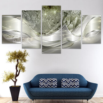 5pcs Hanging Painting Light Green Canvas Wall Art Print Painting home decor abstract Wall Art Pictur