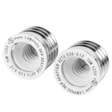 LUSTREON E27 E26 To E12 Bulb Holder Adapter Heat Resistant No Fire Hazard Converter