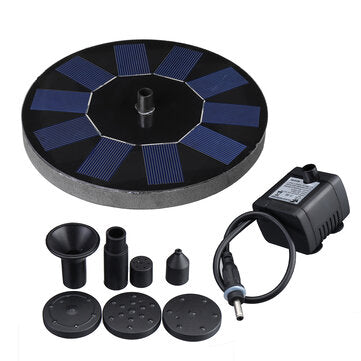 7V 1.4W Solar Powered Floating Birdbath Water Fountain Pump LED Pond Pool Decor