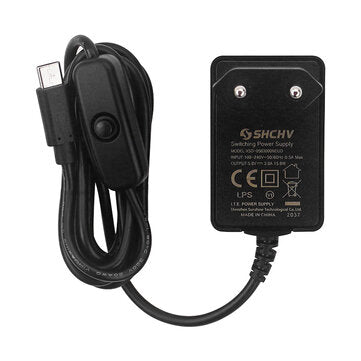 Catda C2890 3C UL 5V3A Type-C With Switch Button Power Supply for Raspberry Pi 4B (PLUG: EUPLUG)