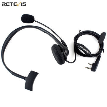 Retevis 2 Pin PTT Mic Headset for Baofeng Walkie Talkie Earpiece Quansheng Puxing TYT C9009A