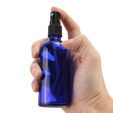 100ml Blue Glass Spray Bottle Aromatherapy Essential Oil Storage Liquid Container Empty Jar