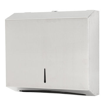 Stainless Steel Compact Hand Towel Paper Shelf Holder Dispenser With Lock Washroom Use
