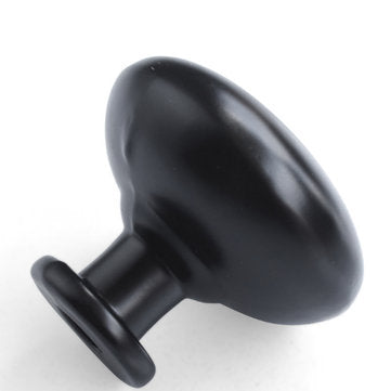 Zinc Alloy Black Solid Round Handle Furniture Handle Cabinet Drawer Wardrobe Pull Single Hole Simple