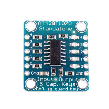 3pcs AT42QT1070 5-Pad 5 Key Capacitive Touch Screen Sensor Module Board DC 1.8 to 5.5V Power For Sta