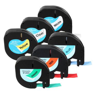 LT 91201/91200/12267 Label Tape Compatible For Dymo LetraTag 12mmx4m Cassette (COLOR.: YELLOW)