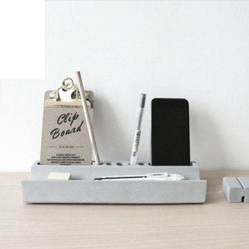 Cement Pen Holder Desktop Office Stationery Storage Concrete Pen Holder