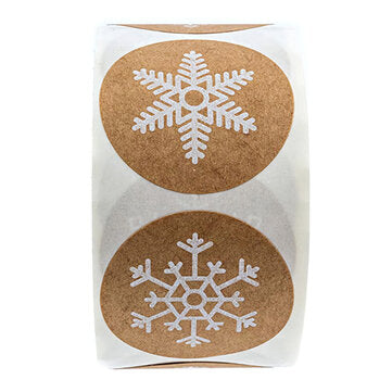500pcs Snowflake Paper Stickers Label Christmas Gift Decoration Gift Box Seal Envelope Label Package