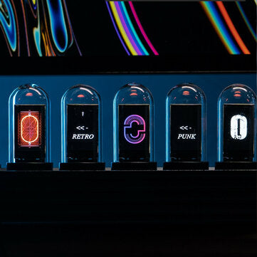 Pseudo-glow Tube Programmable Display IPS Screen RGB Clock Desktop Creative Ornaments Digital Clock