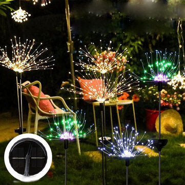 Solar Firework String Light 90/120/150 LED Lamp Outdoor Ga... (COLOR.: WHITE | LED QUANTITY: 150LED)
