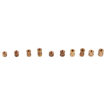 Suleve MXBN2 500Pcs M2/M2.5/M3 Metric Threaded Brass Knurl Round Insert Nut Assortment Set