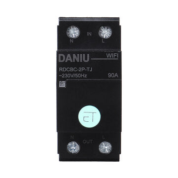 DANIU TUYA APP 2P 90A Smart WIFI Circuit Breaker Voltage Energy Power kWh Meter Time Timer Relay Swi