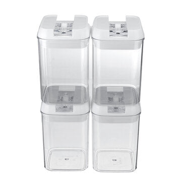 4pcs Clear Container Set Food Storage Box Grains Beans Storage Organizer Home Refrigerator Storage B