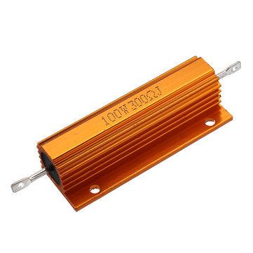 5pcs RX24 100W 300R 300RJ Metal Aluminum Case High Power Resistor Golden Metal Shell Case Heatsink R