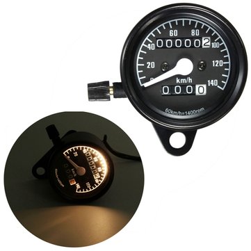 Universal RPM Motorcycle Mileage Meter Speedometer Gauge  (COLOR.: BLACK)