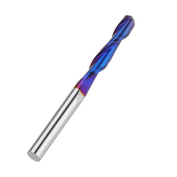 Drillpro 10pcs 3.175mm Shank End Mill Blue Coated Spiral Ball Nose CNC Milling Cutter