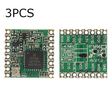 3Pcs RFM95W 433MHz LoRa Long-distance Remote Wireless Transceiver Module Board