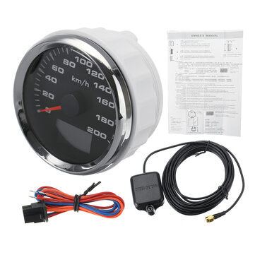 85mm 9-32V 120km/h 200km/h GPS Speedometer Odometers Gauge LCD Display With 8 Color Bac... (NO.: 08)