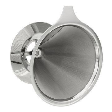 Stainless Steel Pour Over Coffee Dripper Paperless Reusable Double Layer Mesh Coffee Maker Cone Filt