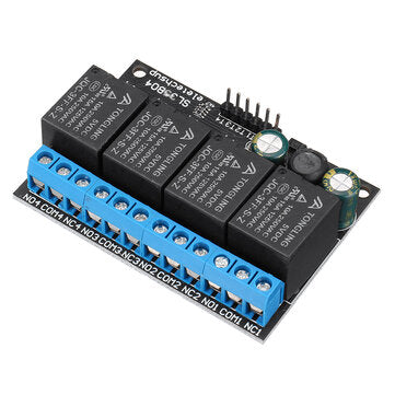 4 Channel 12V Bistable Self-locking Relay Module Button MCU Low-level Control Switch Board