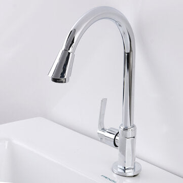 Kitchen Faucet Water-Saving Single-cold Vertical Wash Basin Stainless Steel Large Curved Universal F