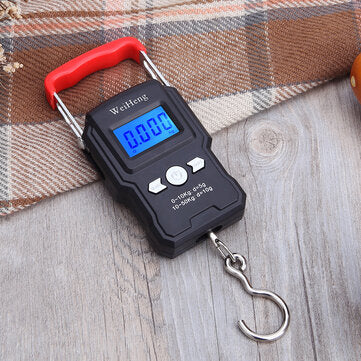 WH-A23 Portable 50Kg/10g LCD Digital Display Backlight Hanging Hook Scale Double Accuracy Fishing Tr