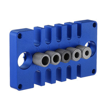 08650 Aluminum Alloy Wood Dowel Jig Woodworking Dowelling Jig 6 7 8 9 10mm Hole Dr... (COLOR.: BLUE)
