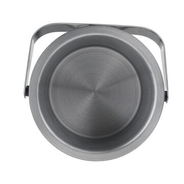 1.3L Double-layer 304 Stainless Steel Ice Bucket Round Small Bucket with Handle