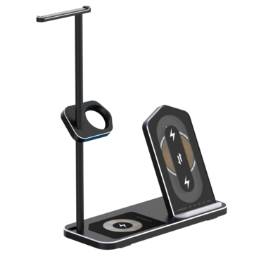 AODUKE AJWXC007X 4 in 1 18W Wireless Charger Dock Charging Station Headphone Stand... (COLOR: BLACK)