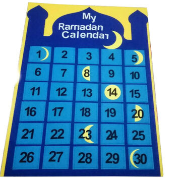 Ramadan Felt Hanging Calendar Felt Advent 30 Days Countdown Calendar Home Office Decor For Kids Gift