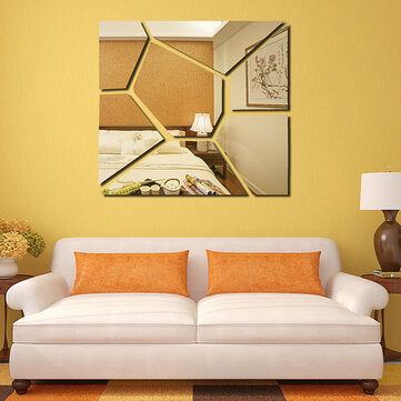 18cm 7Pcs DIY Acrylic Modern Mirror Decal Art Mural Wall Sticker Home Decor Removable Stickers